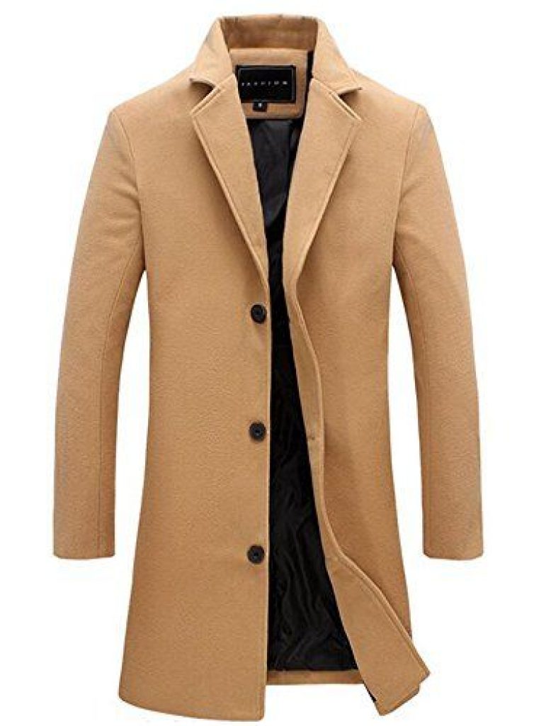 Benibos Mens Trench Coat Slim Fit Notched Collar Overcoat | Voucherist