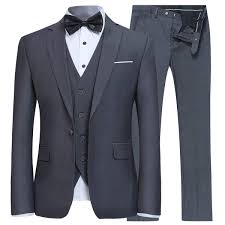 YFFUSHI-Men's Slim Fit 3 Piece Suit One Button Blazer Tux Vest ...