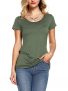 Amoretu Womens Scoop Neck Short Sleeve Tee Tops Cotton T-Shirts for Summer