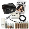 Art of Air Professional Airbrush Cosmetic Makeup System/Fair to Medium Shades 6pc Foundation Set with Blush, Bronzer, Shimmer and Primer Makeup Airbrush Kit by Art of Air