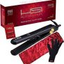 HSI Professional Ceramic Tourmaline Ionic Flat Iron hair straightener, with Glove, Pouch and Travel Size Argan Oil Leave-in Hair Treatment (Packaging May Vary)  by HSI PROFESSIONAL