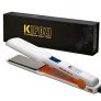 KIPOZI Pro Nano Titanium Flat Iron Hair Straightener with Digital LCD Display,Instant Heat Up,High Heat 450 Degrees,Dual Voltage,1.75” Wide Plate(White)  by KIPOZI