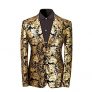 Men’s Dress Floral Suit Notched Lapel Slim Fit Stylish Blazer Dress Suit