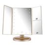 RICHEN DeWEISN Tri-Fold Lighted Vanity Makeup Mirror with 21 LED Lights, Touch Screen and 3X/2X/1X Magnification Mirror, Two power Supply Mode Tabletop Makeup by DeWEISN