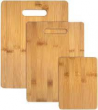 HOMWE Kitchen Cutting Board (3-Piece Set) – Juice Grooves with Easy-Grip Handles, Non-Porous, Dishwasher Safe – Multiple Sizes (Gray)