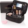 habe Travel Makeup Bag with Mirror – Premium Vegan Designer Make Up Bag Organizer Train Case for Women – More Storage than 3 Cosmetic Bags, Make Up Bags or Make Up by häbe